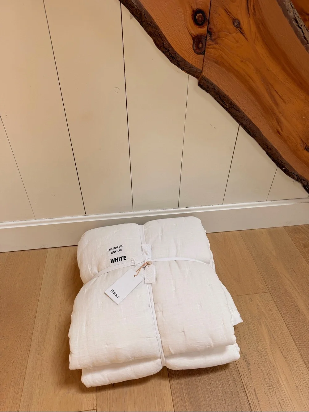 Quince White %European Linen Dream Quilt brand new